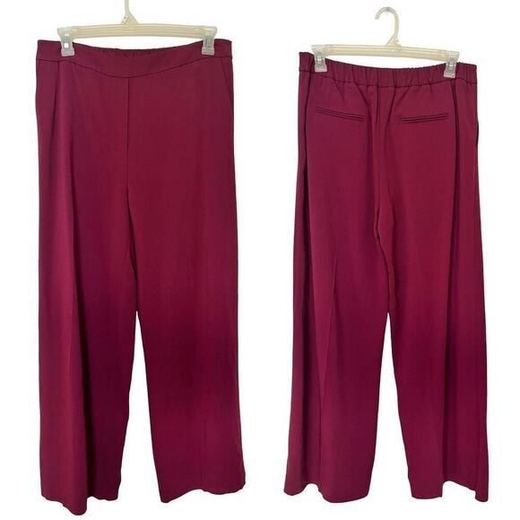 Boden Pants - Boden Albemarle Wide Leg Trouser Pants Size 10 LONG Burgundy Red Office Corpcore